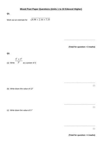 Higher GCSE Maths  Exam Q and A Ppt (Grades 4 to 7)