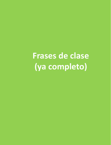 classroom commands Spanish - frases de clase