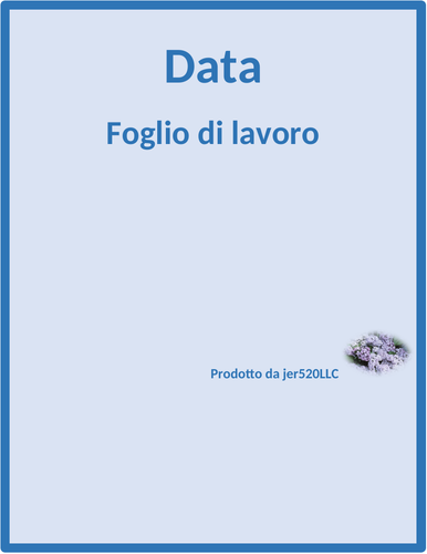 Data (Date in Italian) Worksheet