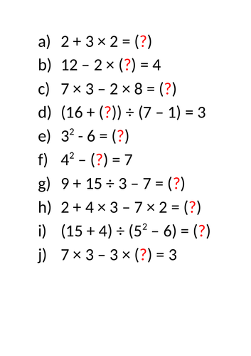 Year 7 and 8 KS3 Mathematics BIDMAS resource bundle