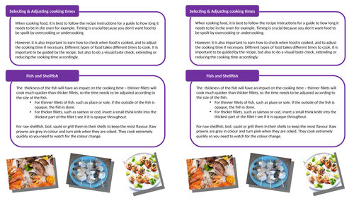 Year 9 GCSE Food Preparation & Nutrition Practical Skills S1 Lesson 3 Cooking times - fish