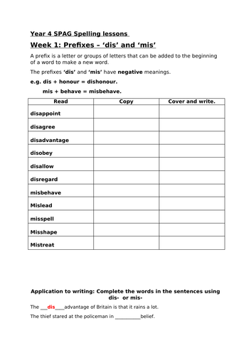 Year 4 spelling and grammar booklets