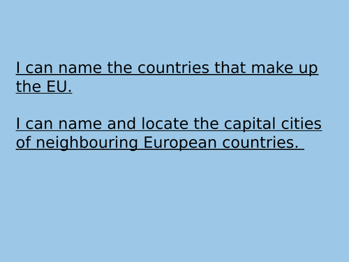 Geography EU & Capitals PowerPoint