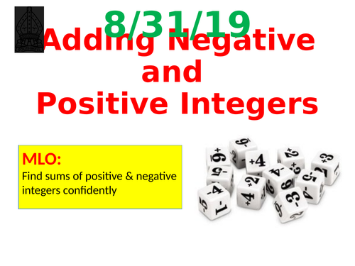 Year 7 and 8 Positive and Negative Integers - 4 Rules