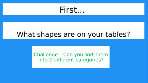 Year 2 Shape lesson resources.