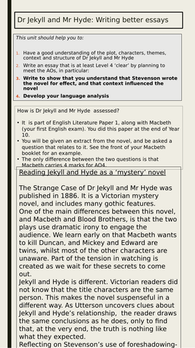 Jekyll and hyde essay plan picture