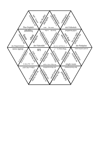 Booking a room in a hotel German tarsia puzzle