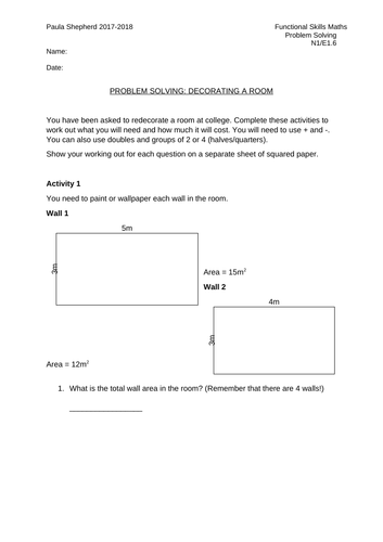 Applying multiplication and division, area and volume: E1-L1