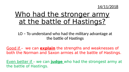 Armies at the Battle of Hastings