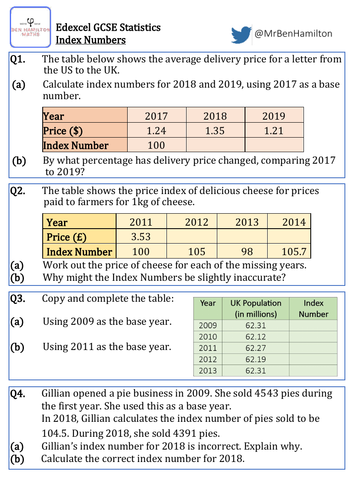 gcse-statistics-basic-index-numbers-reasoning-worksheet-teaching-resources