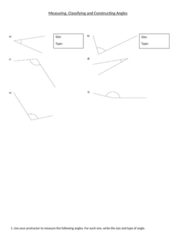 Measure/Classify/Construct Angles