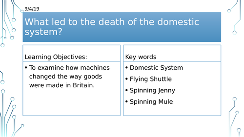 Year 8: What led to the Death of the Domestic System?
