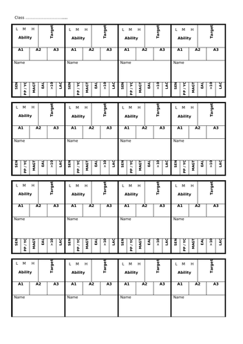 Seating plan template; Rows