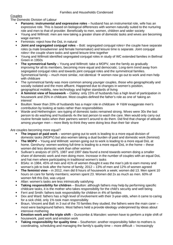 AQA A Level Sociology: Families and Households