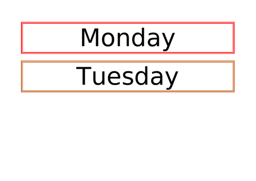 Days of the week display