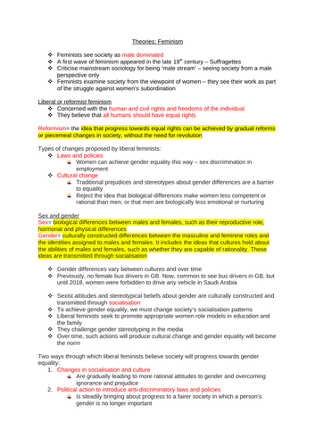 AQA A Level Sociology: Theories