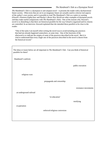 IB Language and Literature Part 3 The Handmaid's Tale for Higher Level