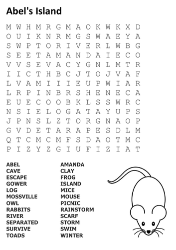 Abel's Island Word Search