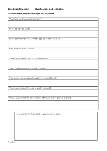 Sound Booster evaluation/questionnaire