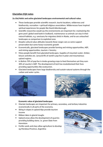 A level Edexcel Glaciation EQ4 Revision notes