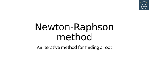 Newton-Raphson method: derivation and example