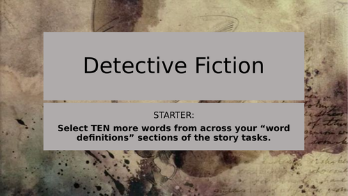 KS3: Detective Fiction - Sherlock Holmes. Workbook included. Reading and Writing SoW.