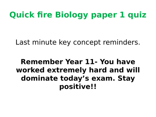 AQA Biology Paper 1 Quiz (40+ questions arranged in topics)