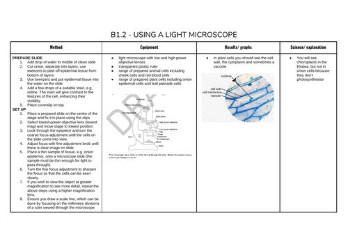 AQA GCSE BIOLOGY set of notes - Paper 1  + ALL REQUIRED PRACTICALS- Achieved GRADE 9 (A**)