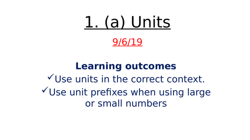 iGCSE Physics UNITS