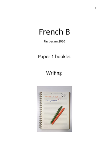 IB French B Paper 1 booklet