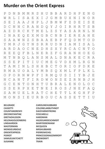 Murder on the Orient Express Word Search