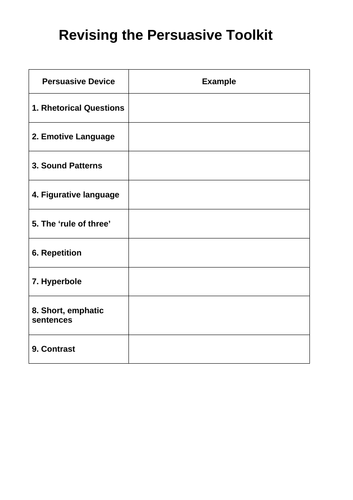 Revising Persuasive Devices