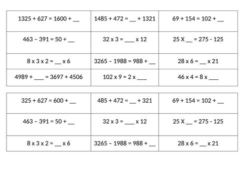 Differentiated Missing Number Problems