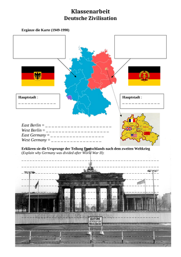Ostdeutschland und Westdeutschland - East and West Germany - Map (German culture)