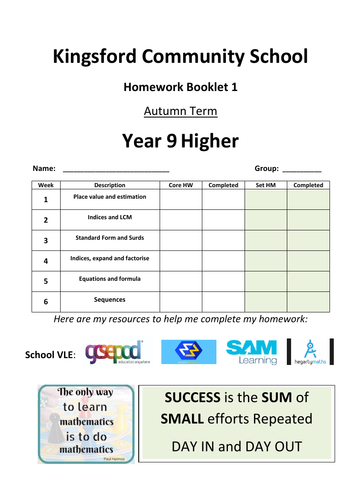 GCSE Mathematics Homework