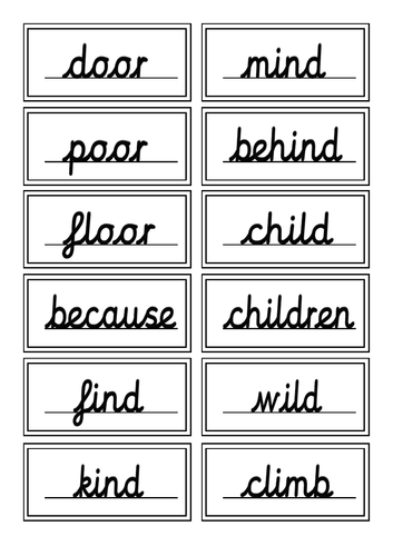 Year 2 English Common Exception Words Handwriting Cursive Practise Teaching Resources