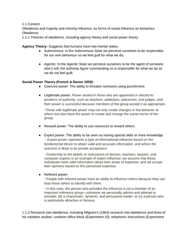 Unit 1 - Social Psychology Edexcel IAL