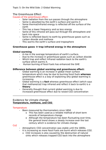 Edexcel A Level Biology A Topic 5 Global Warming 2 3 Teaching Resources