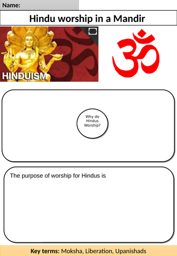 Hindu workbook for Hindu worship, in particular the Mandir