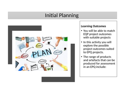 Extended Project Qualification - Initial planning