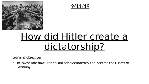 Ks3 How Did Hitler Rise To Power Teaching Resources