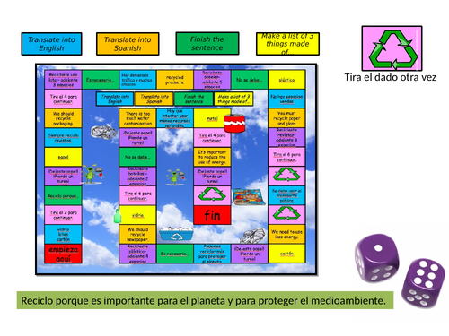 Game to revise the topic ENVIRONMENT (El medio ambiente)