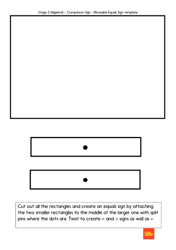 Greater than, less than, equals sign template