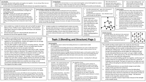 Edexcel A-Level Chemistry (Bonding and Structure) Revision Poster