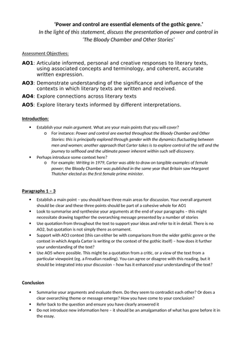 Gothic - power essay guidance