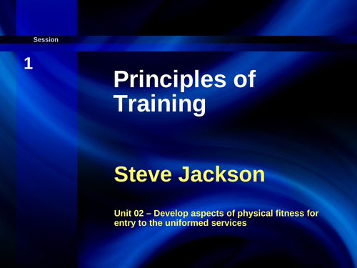 Overview of the principals of training, FITTA and SPORT MNEMONIC