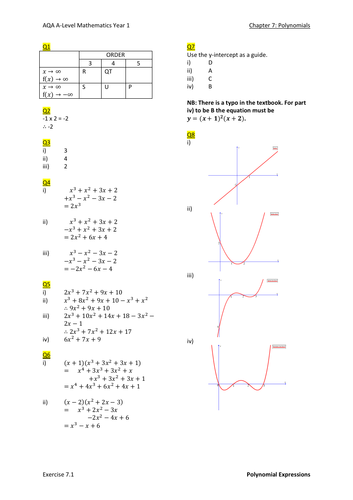 Polynomials Worked Solution (New A-Levels)