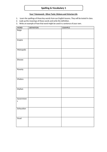 oliver-twist-term-spelling-homework-teaching-resources