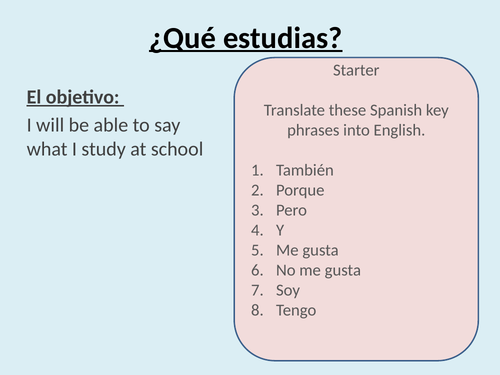 Y9 Fast Track Spanish first term