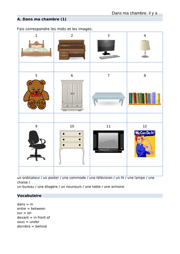 Ma chambre - My room - French - Year 7 | Teaching Resources